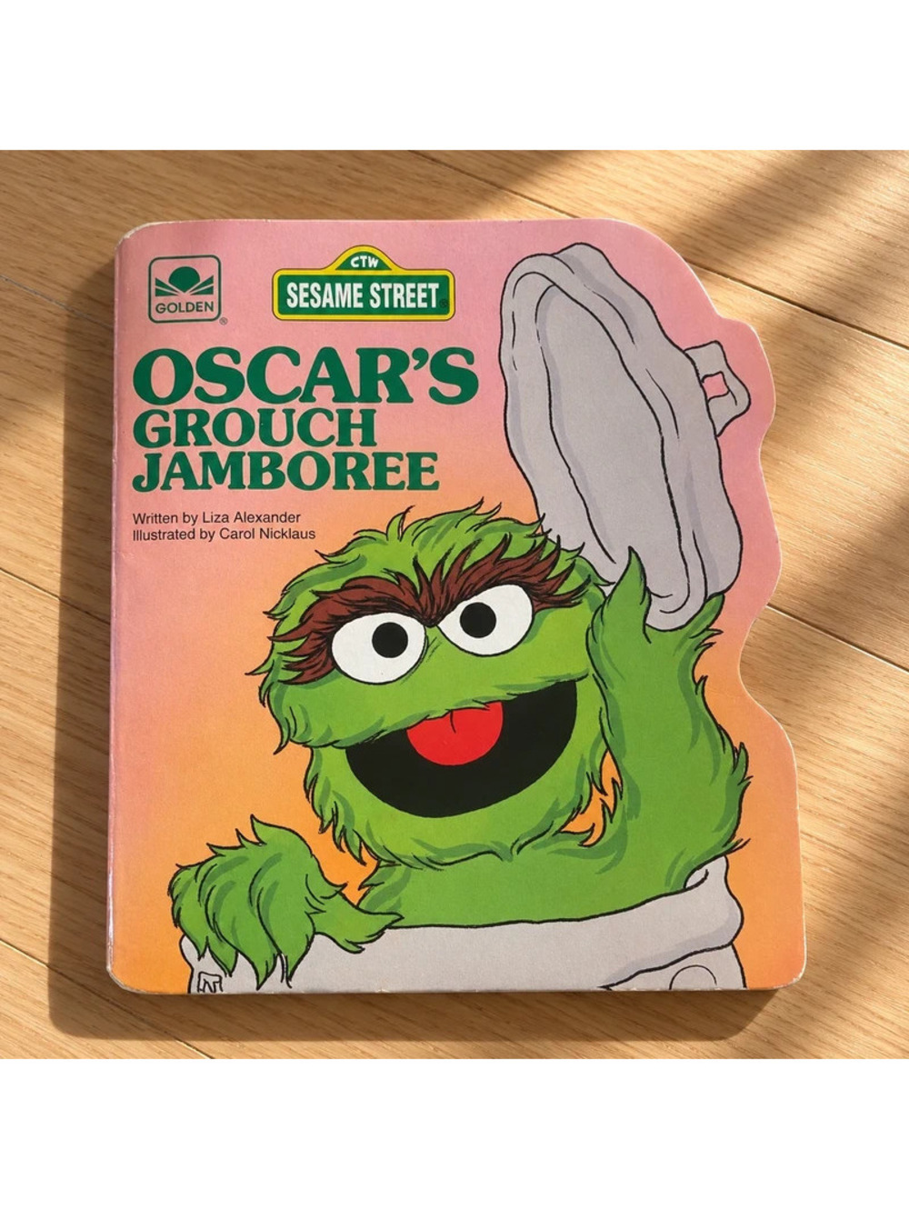 Sesame Street Oscar's Grouch Jamboree 1994 Vintage Shaped Golden Book